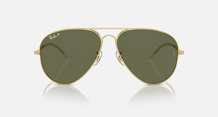 Ray-Banユニ 0RB3825 オールドアビエーター スクエアサングラス OLD AVIATOR Polarized Sunglasses in Arista Gold and Green