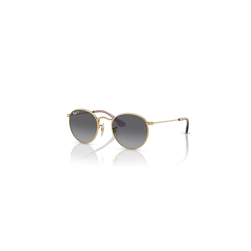 Ray-Ban Sunglasses Kids Round Kids - Arista Gold Frame Grey Lenses Polarized 44-19, RB9547S