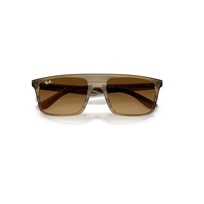 Ray-Ban Rb2222 Sunglasses Striped Green Frame Brown Lenses 57-20