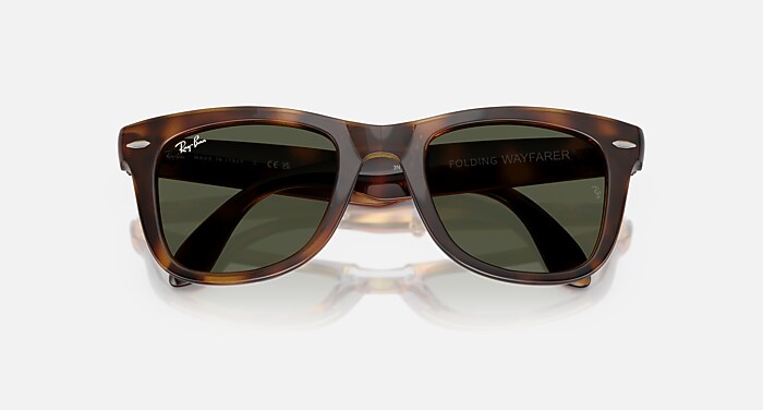 WAYFARER FOLDING CLASSIC Sunglasses in Havana and Green - RB4105
