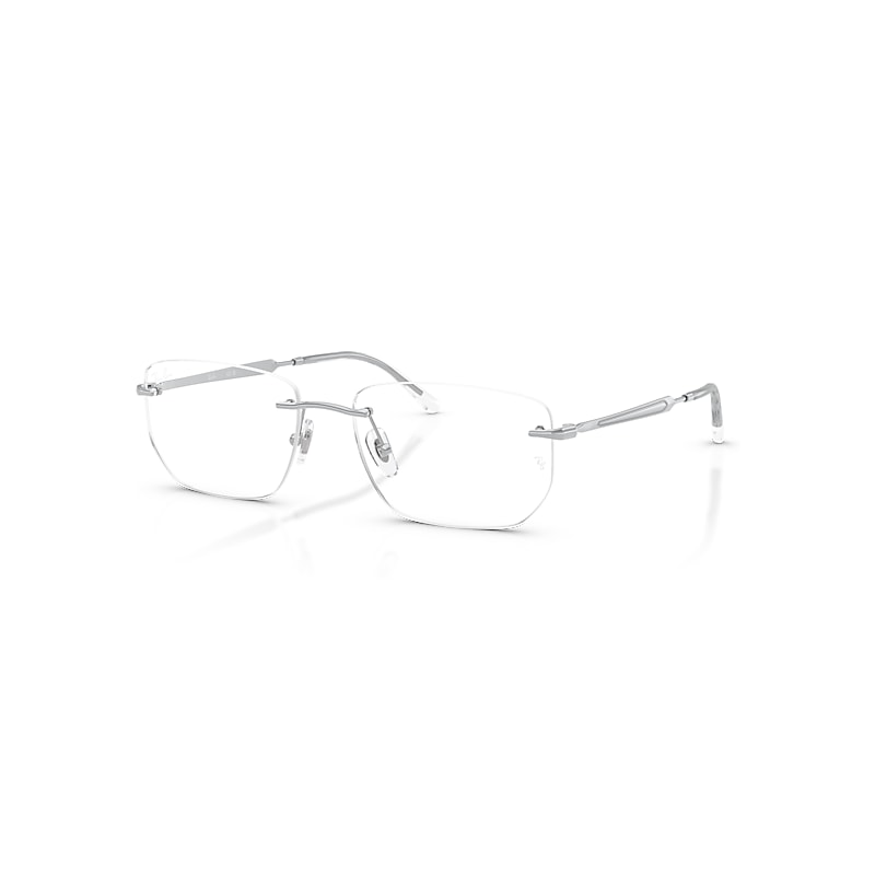 Ray-Ban Eyeglasses Unisex Rb3768v Optics - Silver Frame Clear Lenses Polarized 54-17
