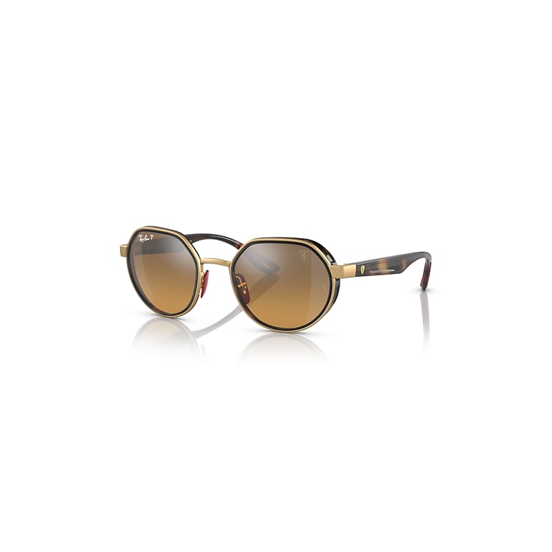 Ray - Ban Unisex Brown Ray - Ban Rb3703m F076a2 Sunglasses Metal Gold Geometric Polarized Mirror - Image 4