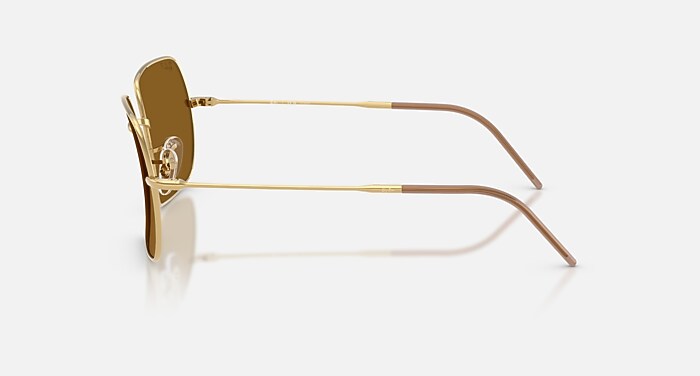 SQUARE 1971 REVERSE Polarizada Óculos de Sol em Dourado-arista e