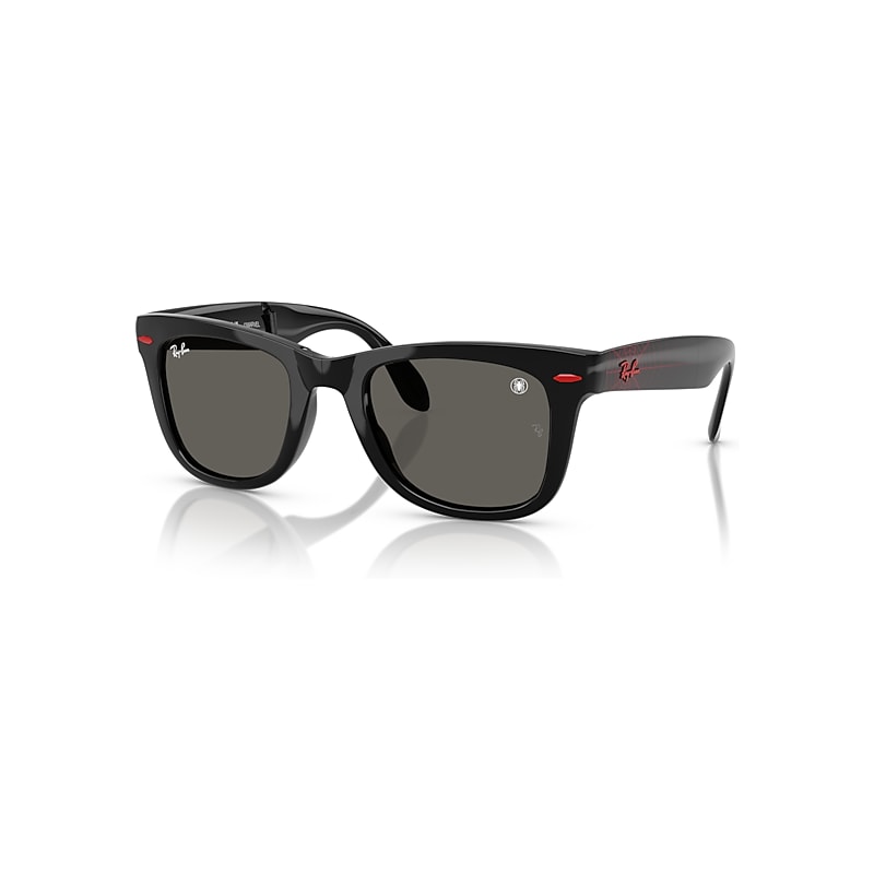Ray - Ban Black/Grey Rb4105 Folding Wayfarer 6926B1 Man Sunglasses Nylon Squared Normal - Image 3