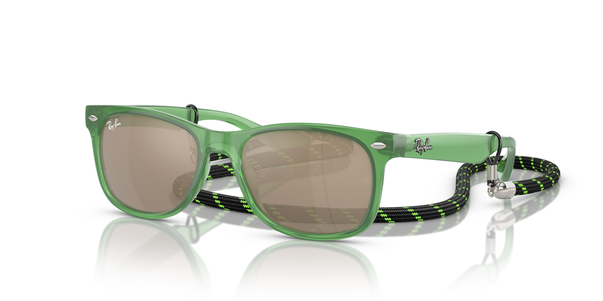 Ray-Ban New Wayfarer Kids Lunettes De Soleil - Monture Vert Opaline Verres Or 47-15 90 €