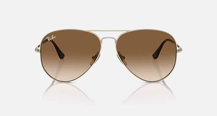 AVIATOR TITANIUM Sunglasses in Arista Gold and Clear & Brown