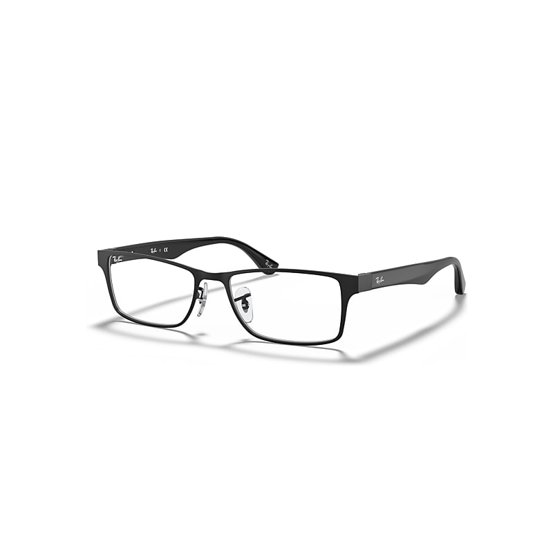 Ray-Ban Eyeglasses Unisex Rb6238 Optics - Black Frame Clear Lenses 55-17