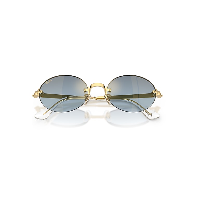 Ray-Ban Rb3929 By A$ap Rocky Sunglasses Arista Gold Frame Blue Lenses 54-20