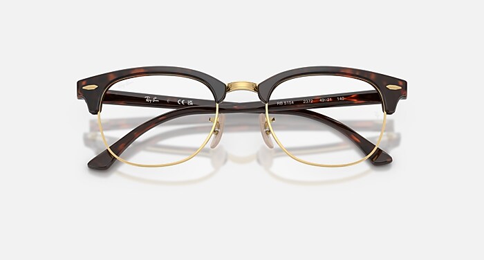 New Ray-Ban Clubmaster Classic, Polished Red Havana CLUBMASTER CLASSIC Sunglasses in Red Havana and G-15 Green  main image 4