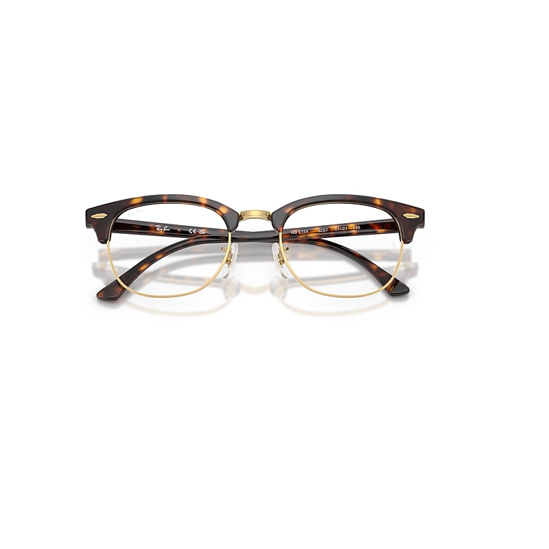Ray-Ban Clubmaster Optics Optical Havana Frame Clear Lenses Polarized 49-21