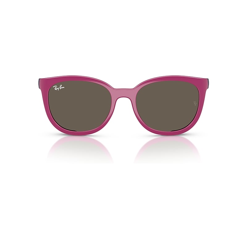 Ray-Ban Rb1631 Clip-on Kids Bio-based - Monture Fuchsia Sur Caoutchouc Violet Verres Brun 45-16