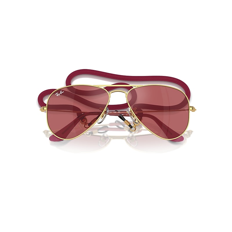 Ray-Ban Kids RJ9506S Junior Aviator 223/B5 Kids' Sunglasses Gold Size 52