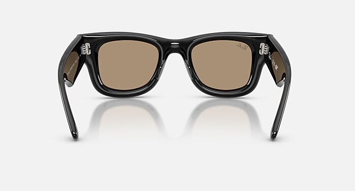 WAYFARER PUFFER CRYSTAL EDITION Sunglasses in Black and Dark Brown