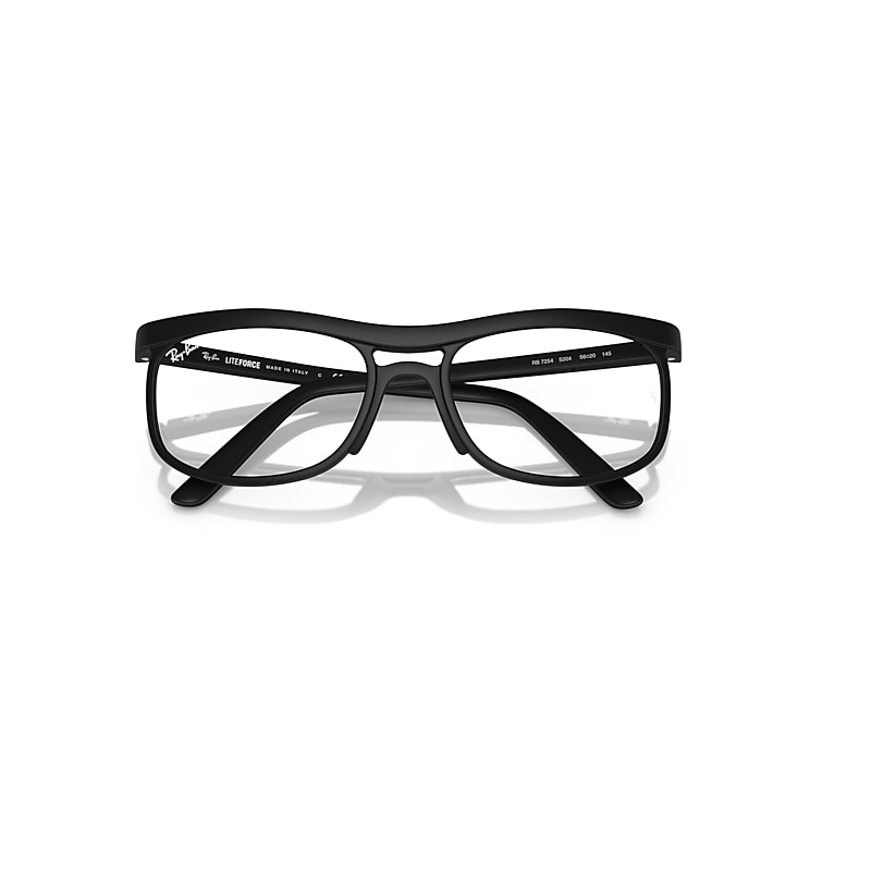 Ray-Ban Rb7254 Optics Liteforce Optical Sand Black Frame Clear Lenses Polarized 56-20
