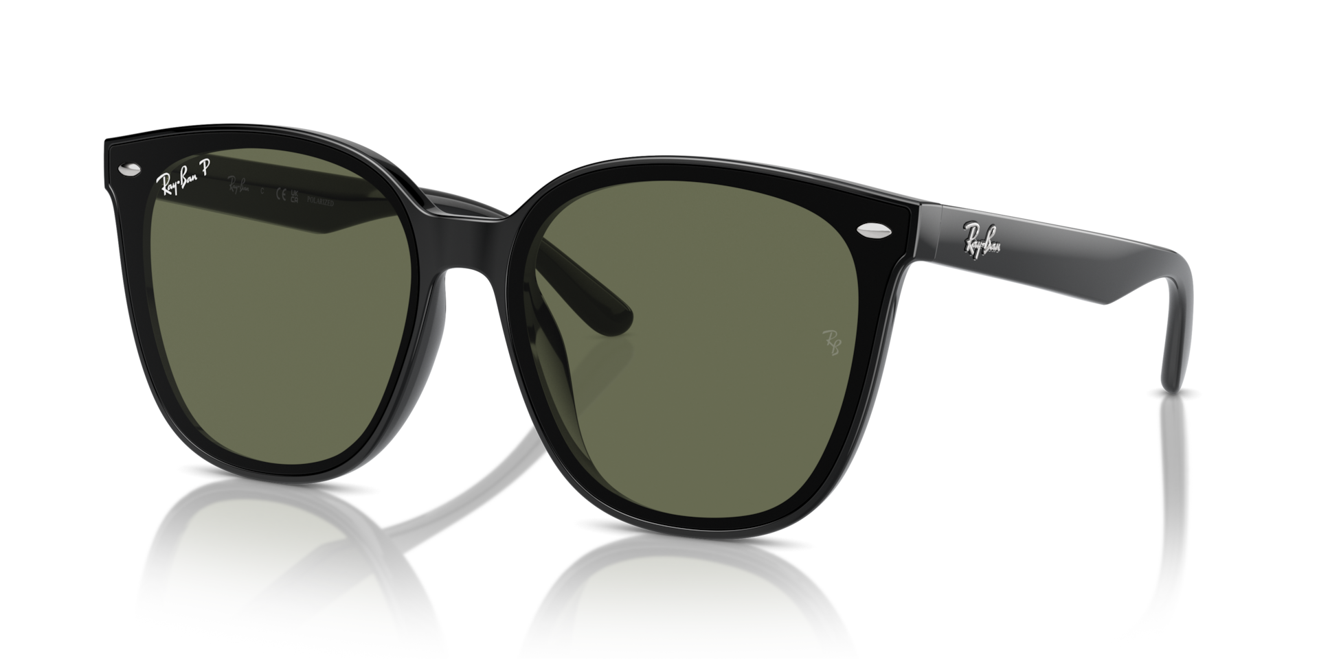 RB4423D Sunglasses in Black and Dark Green Polarized - RB4423D