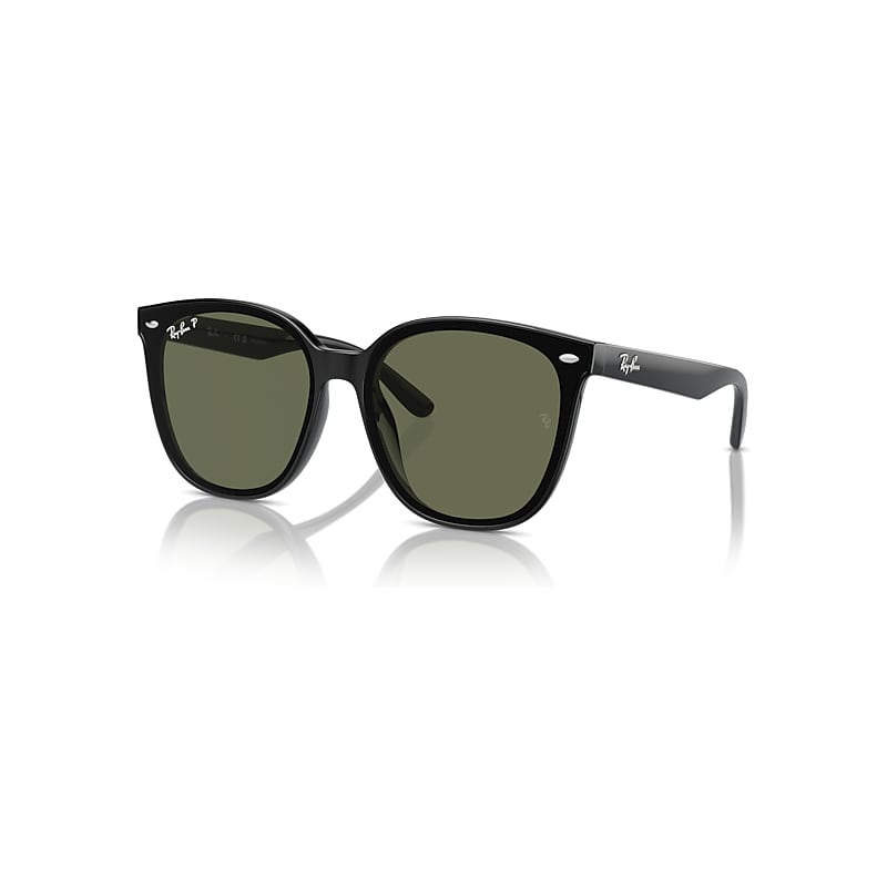 Ray - Ban Unisex Green Ray - Ban Rb4423d 601/9A Sunglasses Injected Black Squared Polarized Anti -Reflex - Image 4
