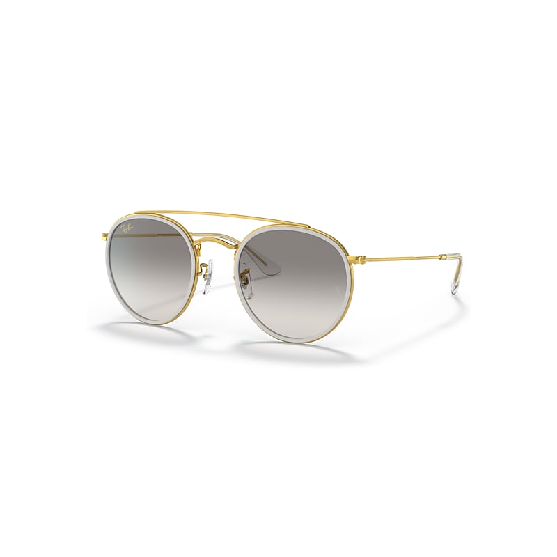 Ray-Ban Sunglasses Round Double Bridge - Gold Frame Grey Lenses 51-22, RB3647N - Image 1