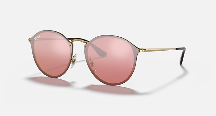 レイバン★レディースサングラスRay-BanブレイズラウンドRB3574Nピンク BLAZE ROUND Sunglasses in Arista Gold and Pink (59-14) - RB3574N