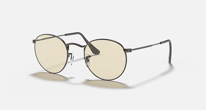 ROUND SOLID EVOLVE Sunglasses in Gunmetal and Evolve Photo Brown