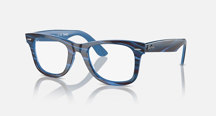 WAYFARER EASE OPTICS CHANGE Eyeglasses with Photo Striped Blue and