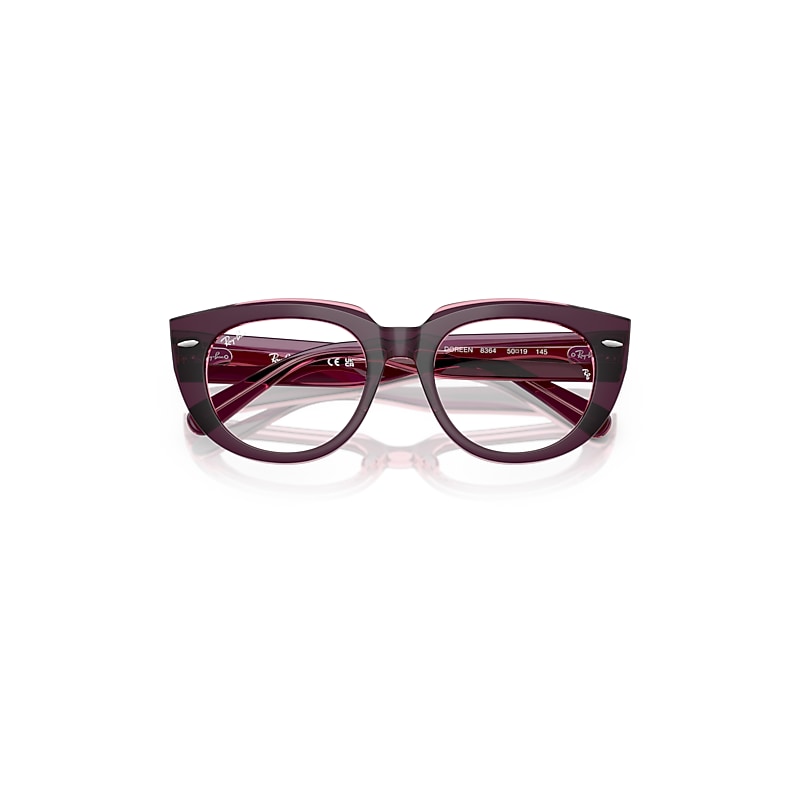 Ray-Ban Doreen Optics Eyeglasses Violet On Transparent Pink Frame Clear Lenses Polarized 48-19