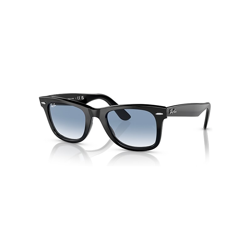Ray-Ban Original Wayfarer Classic Sunglasses Black Frame Blue Lenses 52-22
