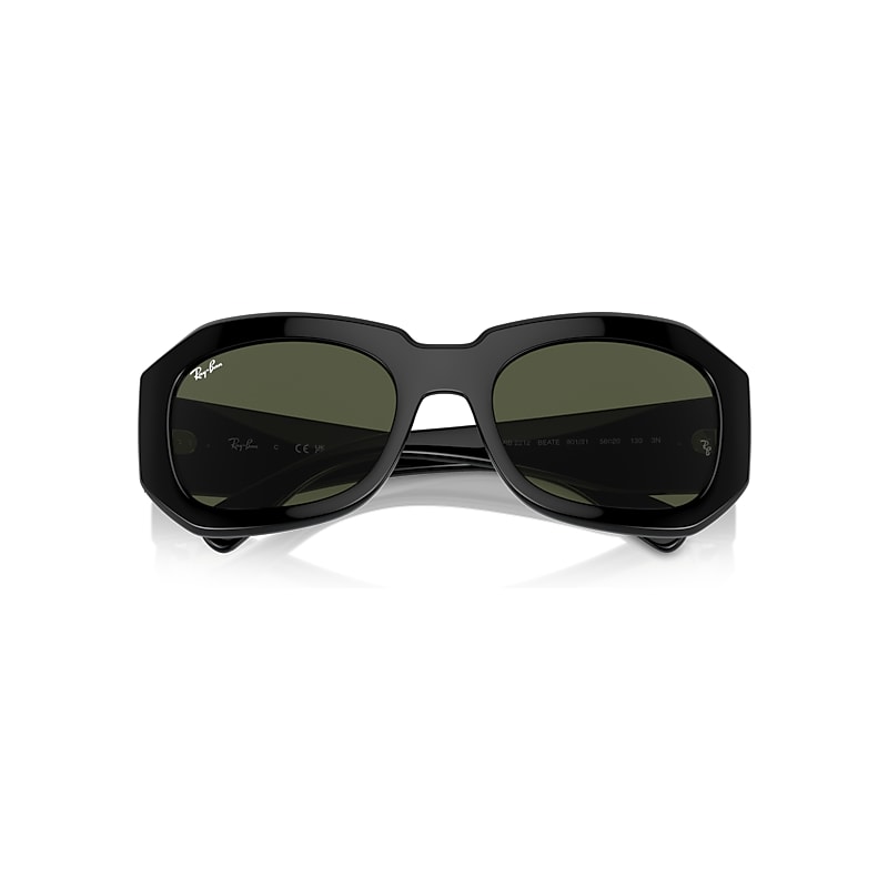 Ray-Ban Beate Sunglasses Black Frame Green Lenses 56-20