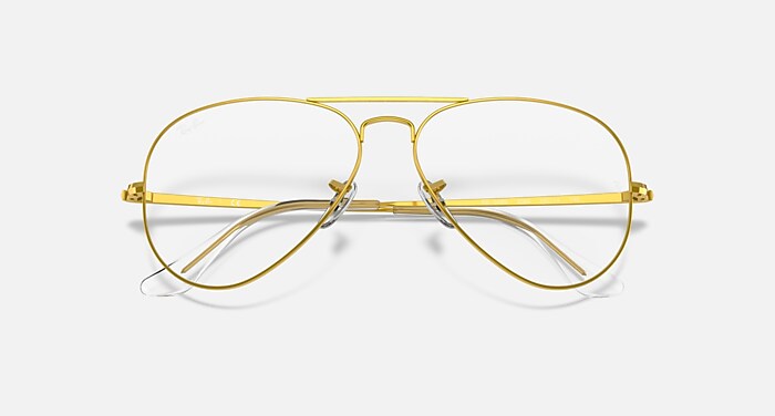 AVIATOR OPTICS メガネ ゴールド と クリア (58-14) - RB6489