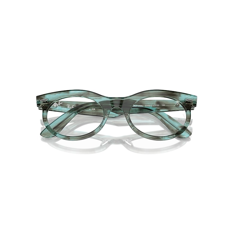 Ray-Ban  Eyeglasses Striped Transparent Green Frame  Lenses Polarized 53-22
