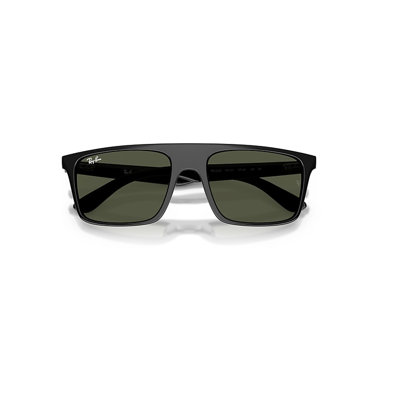 Ray-Ban Rb2222 Sunglasses Black Frame Green Lenses 55-20