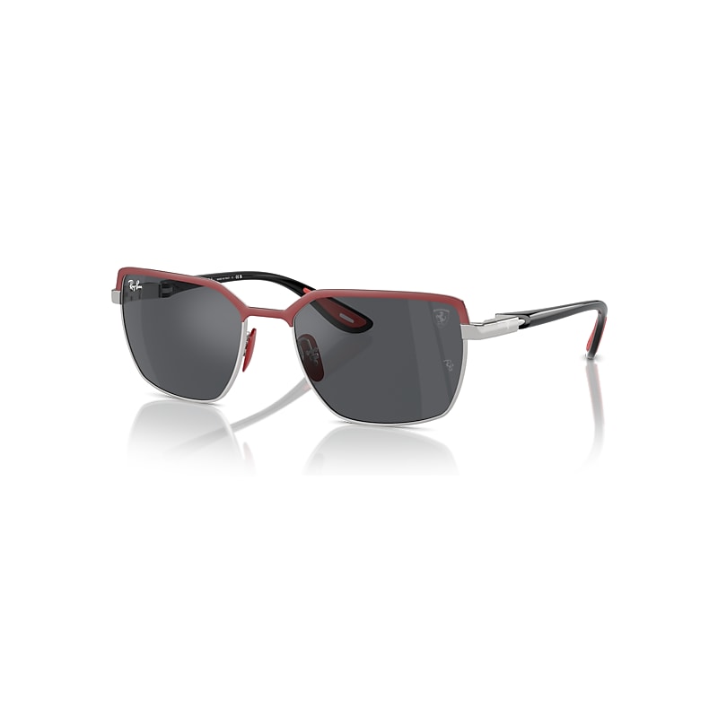 Ray - Ban Unisex Grey Ray - Ban Rb3743m F10087 Sunglasses Steel Red Squared Normal - Image 2