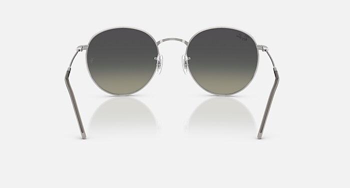 Ray-Ban ラウンド型サングラス シルバー ROUND REVERSE サングラス シルバー と グレー諧調 (55-21) - RBR0103S