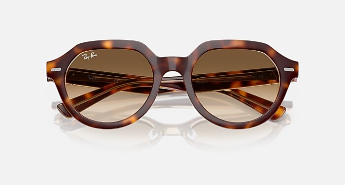 GINA Sunglasses in Light Havana On Multicolor and Clear Gradient