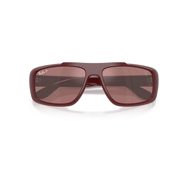 Ray-Ban Rb4479m Scuderia Ferrari Collection Polarized+ Lenses Sunglasses Dark Red Frame Violet Lenses Polarized 60-17