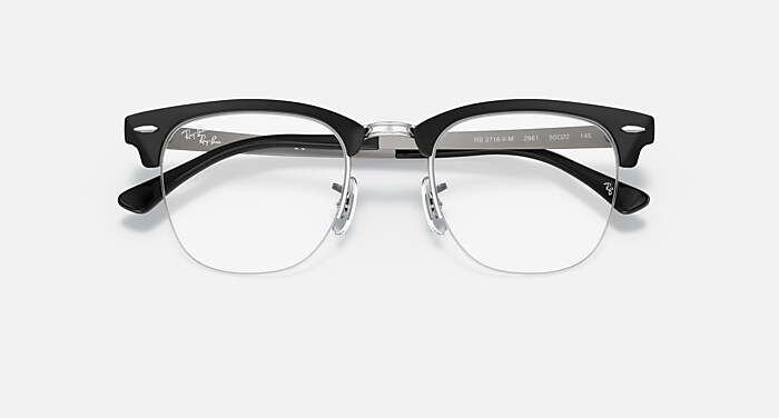 CLUBMASTER METAL OPTICS Eyeglasses with Black On Silver and Clear