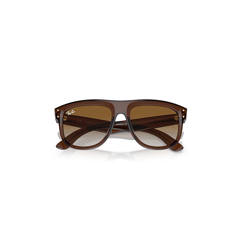 Ray-Ban Boyfriend Reverse Sunglasses Transparent Brown Frame Brown Lenses 56-18