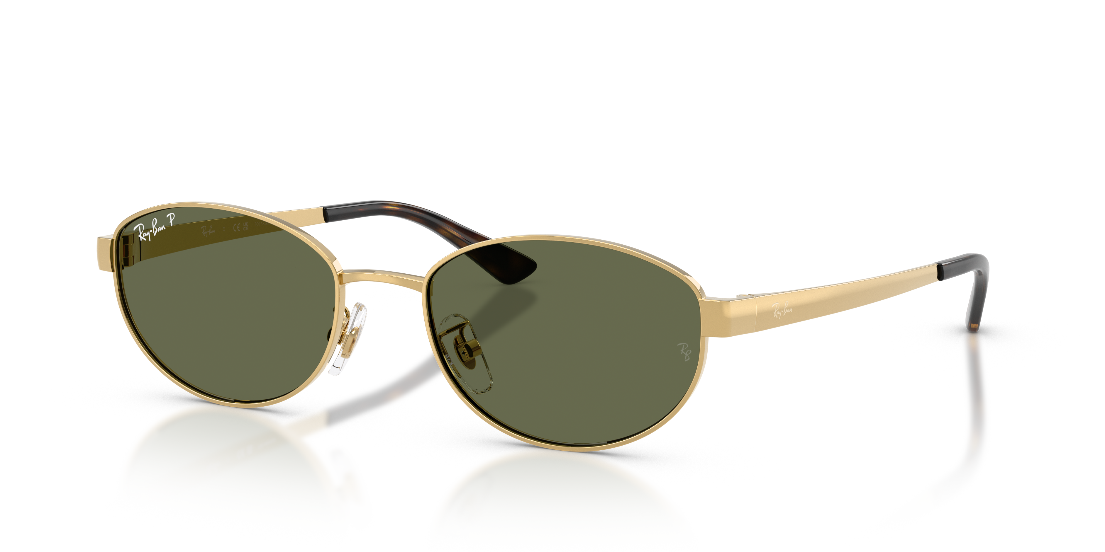 Ray-Ban Sunglasses Rb3774d Polarized - Arista Gold Frame Green Lenses 55-19