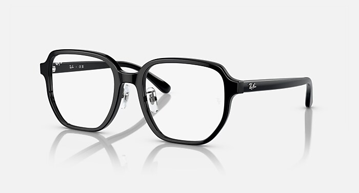 Ray-Ban ブラックフレーム メガネ クリアレンズ RB5424D OPTICS メガネ ブラック と クリア (54-19) - RB5424D