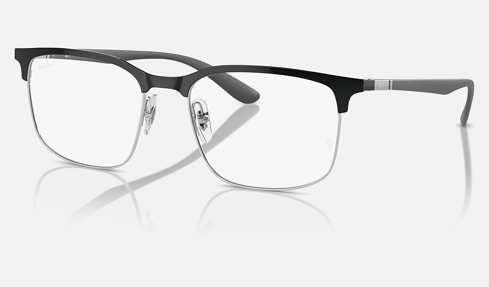 RB6518 OPTICS Eyeglasses with Black On Silver and Clear (55-19