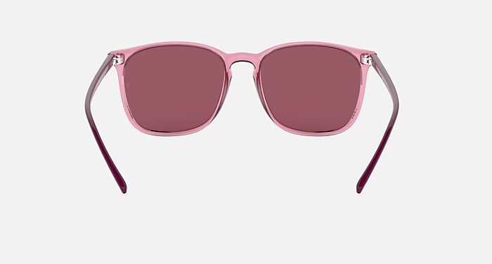 RB4387F Sunglasses in Transparent Pink and Dark Violet Classic (55