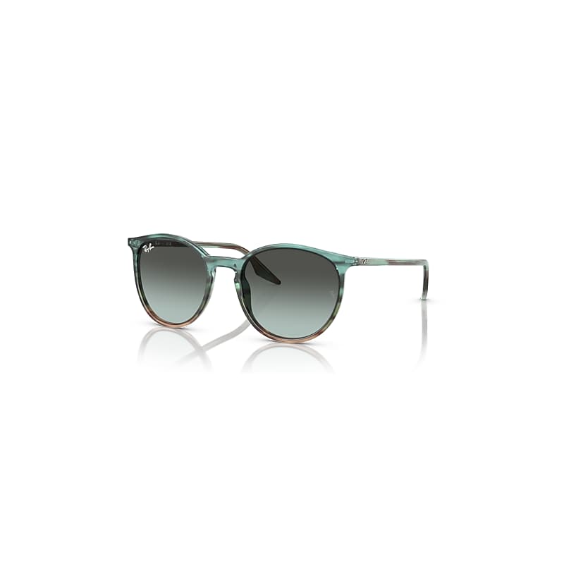 Ray-Ban Sunglasses   - Striped Blue & Green Frame Blue Lenses 51-20, RB2204