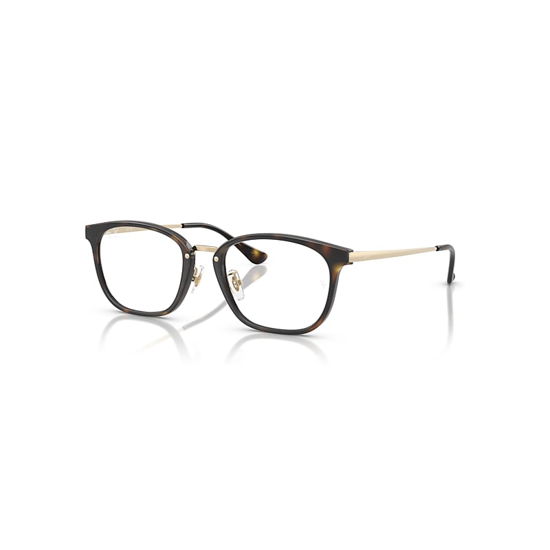 Ray-Ban Eyeglasses Unisex Rb7247d Optics - Pale Gold Frame Clear Lenses Polarized 51-19
