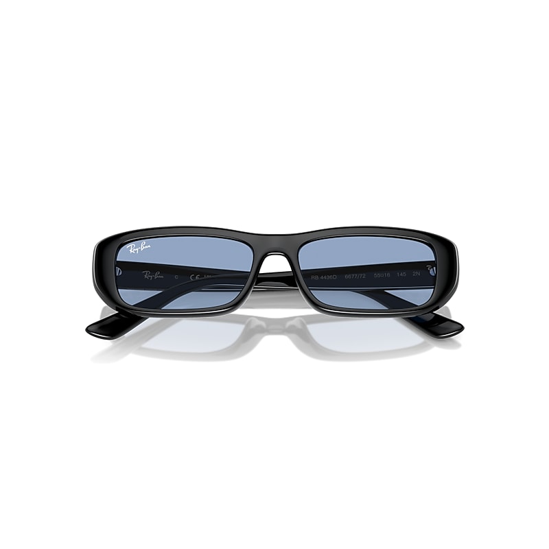 RB4436D BIO-BASED Sunglasses in Black and Light Blue (55-16