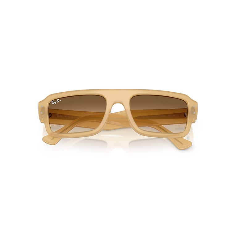Ray-Ban Flacko Bio-based Sunglasses Transparent Beige Frame Brown Lenses 56-20