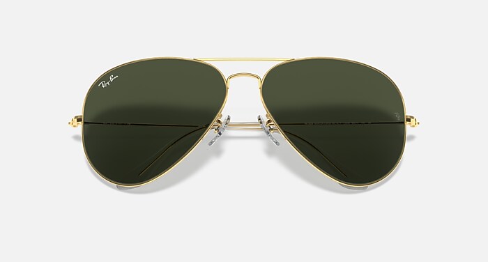 AVIATOR LARGE METAL II Sunglasses in Arista Gold and G-15 Green