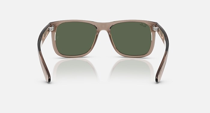 Ray-Ban ブラウン サングラス RB4165-F ケース付き JUSTIN CLASSIC Sunglasses in Transparent Brown and Dark Green (55