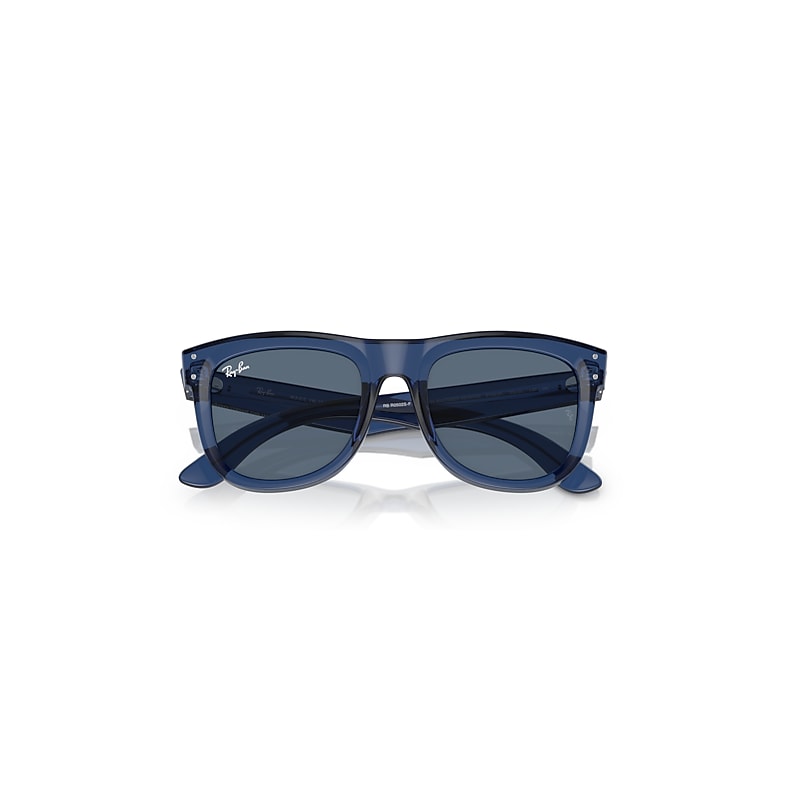 Ray-Ban Wayfarer Reverse Sunglasses Transparent Navy Blue Frame Blue Lenses 53-20