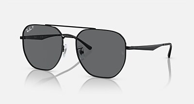 【美品】 Ray-Ban サングラス ブラック RB3724D ポラライズド（偏光） サングラス ブラック と ダークグレー