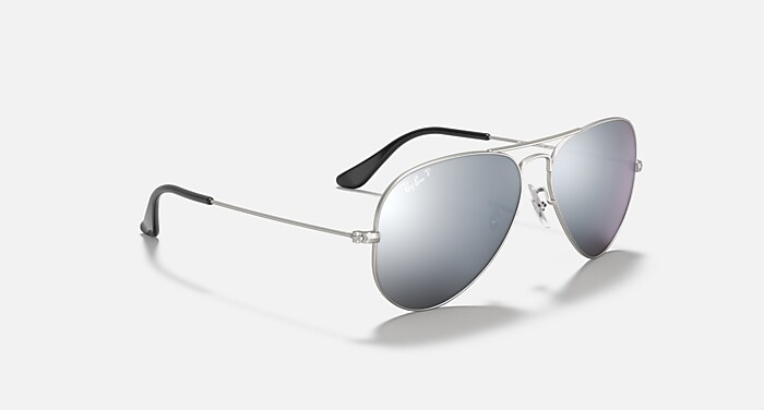 AVIATOR MIRROR Polarized Sunglasses in Silver and Dark Grey