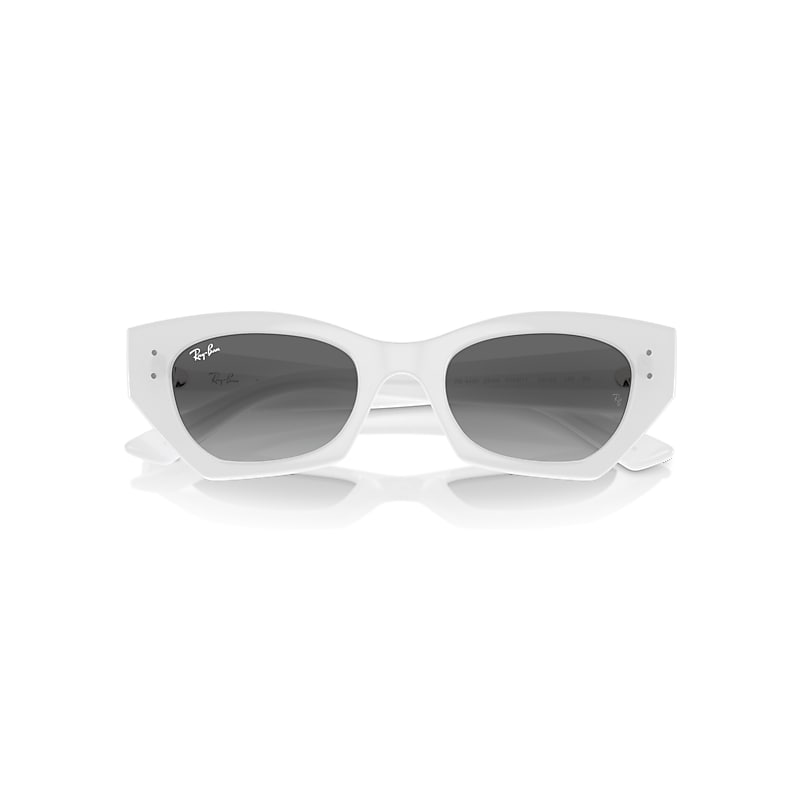 Ray-Ban Zena Bio-based Sunglasses White Snow Frame Grey Lenses 49-22